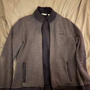 Calvin Klein Men's Black and Gray Zip-Up Sweater